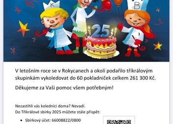 Tříkrálová sbírka Rokycany a okolí 2025